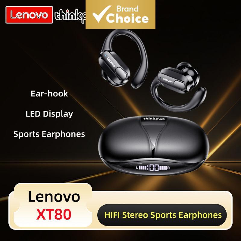 หูฟังไร้สายบลูทูธ Lenovo XT80 หูฟังสปอร์ต TWS หูฟังสเตอริโอ HiFi กันน้ํา แสดงสถานะแบตเตอรี่ LED เชื่อมต่อรวดเร็ว待机时间长