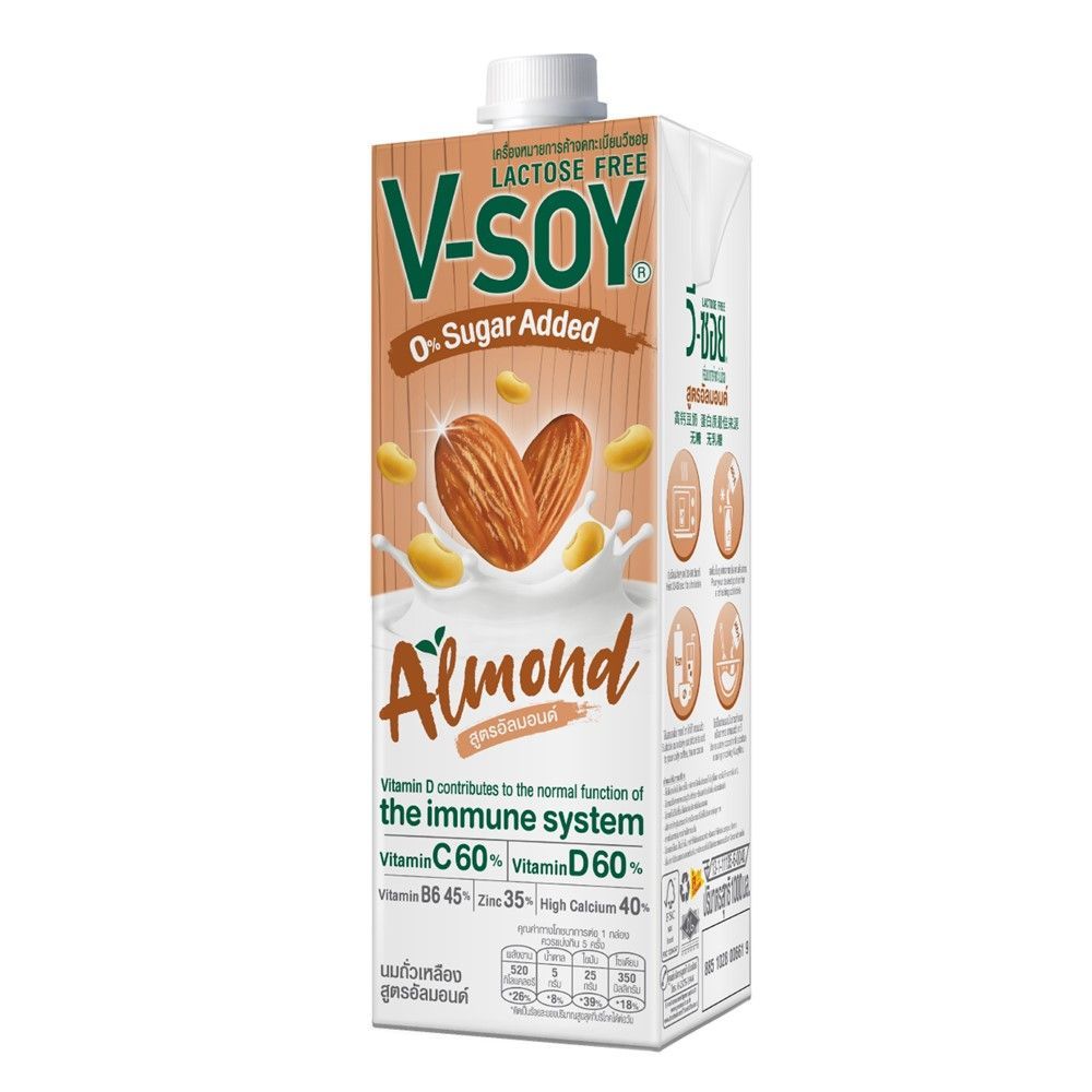 [สินค้าส่งด่วน] วีซอย นมถั่วเหลือง สูตรอัลมอนด์ 1000 มล. V-SOY SOYMILK WITH ALMOND 1000 ML.