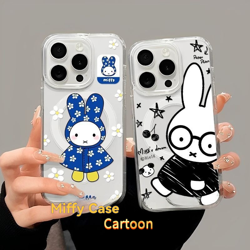 เคสโทรศัพท์ เข้ากันได้กับ Samsung S26Ultra/S25 Miffy Rabbit Magnetic shell เหมาะสําหรับ iPhone 17 16 15 14