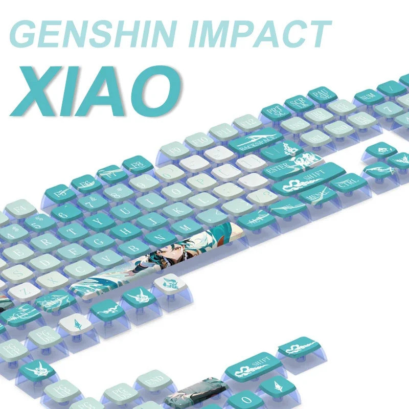 125-Key Keycap Genshin Impact Little Walnut Bellez Bunathida Pudding Keycap พร้อมไฟแบ็คไลท์โปร่งใสเห