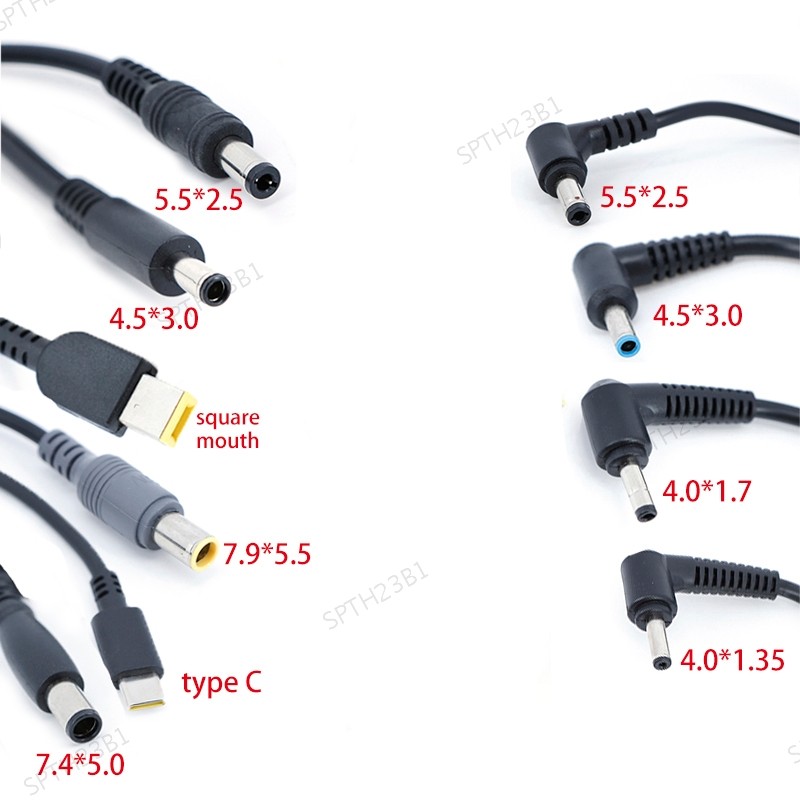 20AWG 5A DC สายไฟ 5.5x2.5 4.5x3.0 7.9 7.4 มม.x 5.0 4.0x1.7 มม.แจ็คปลั๊กอะแดปเตอร์ชาร์จไฟสําหรับ pc แล็ปท็อป TH23B1