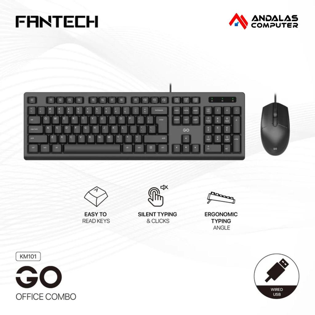 Fantech KM101 GO ชุดคีย์บอร์ดและเมาส์สํานักงานแบบมีสาย