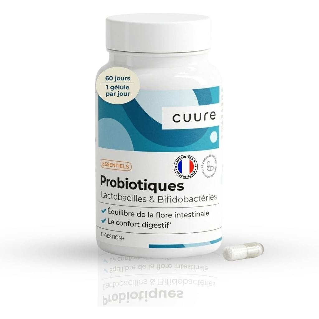 โปรไบโอติก กลุ่มแบคทีเรียลําไส้ CUURE 60 วัน Treatment บรรจุแลคโตบาซิลลัสและ บิฟิโดแบคทีเรีย แคปซูลท