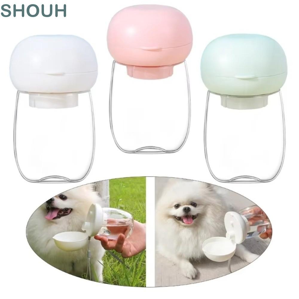 SHOUH 300ML ถ้วยน้ําสําหรับสัตว์เลี้ยง, ตู้กดน้ําขวดน้ําดื่มสุนัขป้องกันการรั่ว, ขวดน้ําพับได้ 300ML