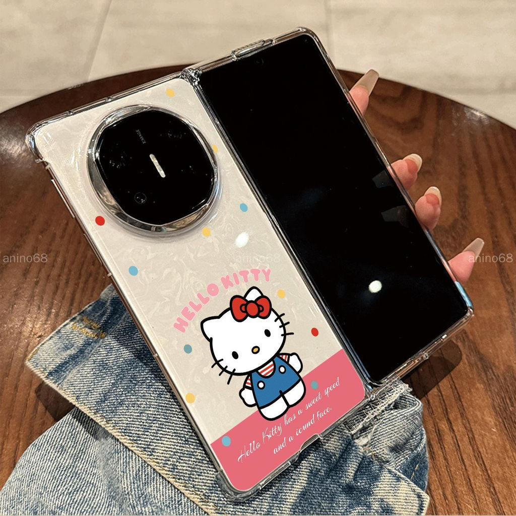 OPPO Find N6 N3 เคสโทรศัพท์ค้นหา n6 N5 การ์ตูน KT Cat โปร่งใสหน้าจอพับเคสป้องกันเคสป้องกัน