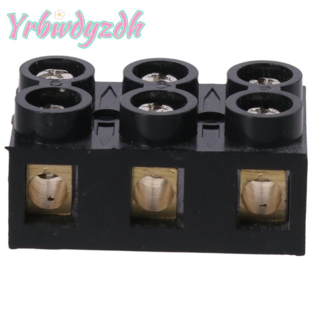 YRBWDYZDH Screw Electric Barrier Strip, 500V 60A Terminal Block, Terminal Post 3 ตําแหน่ง Dual แถวสี