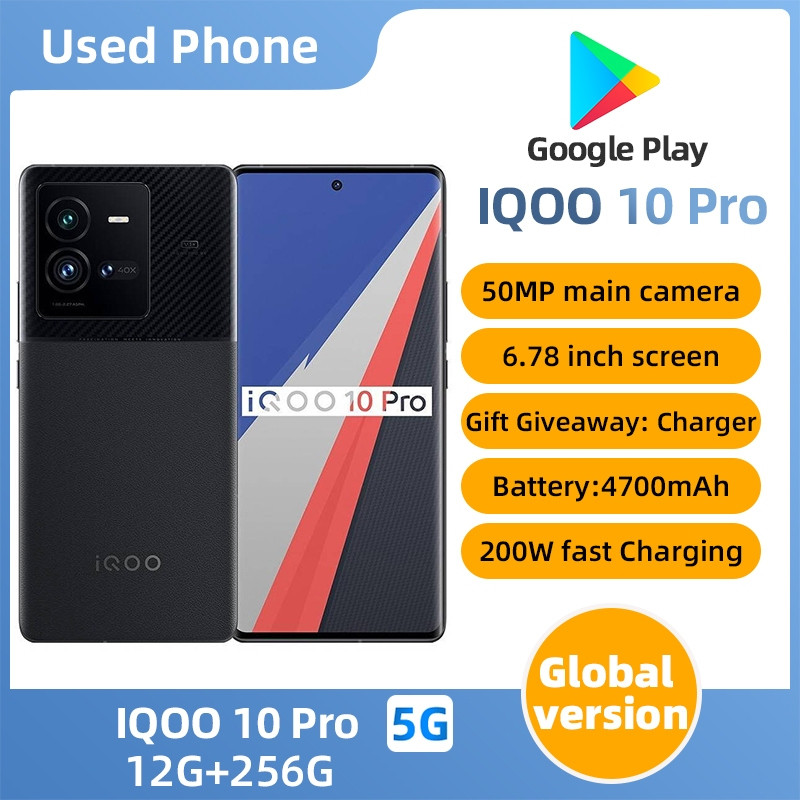 SmartPhone iQOO 10 pro 5g 6.78 นิ้ว 50PM CAMERA ใช้โทรศัพท์รับประกัน Murah