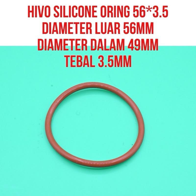 Oring 3.5x49 3.5 มม. x 49 มม. ซีลซิลิโคนหนา 1 มม. เส้นผ่านศูนย์กลางภายใน 49 มม. ทนความร้อน | Hivo He