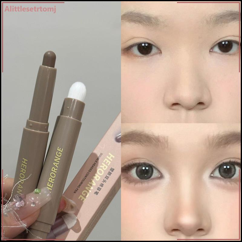 Alittlesetrtomj Highlighting & Bronzer Sti: Long Lasting Corrector With Brush, ปากกาคอนซีลเลอร์ Brig