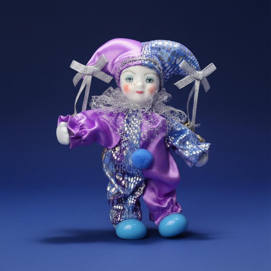 Handmade Porcelain Clown รูปตกแต่ง Clown Figurine Fine Workmanship