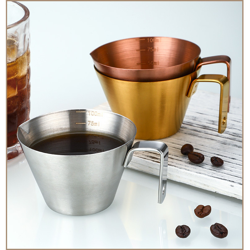 ถ้วยช็อตเอสเพรสโซ่ ถ้วยตวงกาแฟ แก้วตวงกาแฟ สเตนเลส304 อุปกรณ์เสริมเครื่องชงกาแฟ