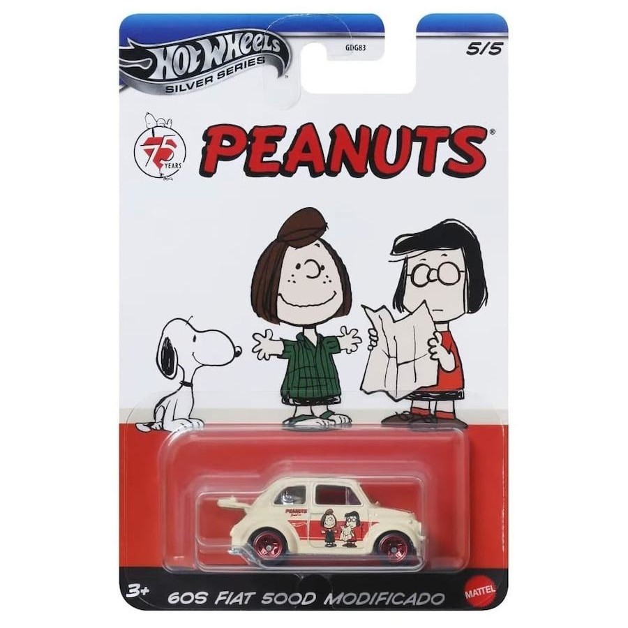 Hot Wheels Silver Series Peanuts 60S Fiat 500D Modificado JCB85