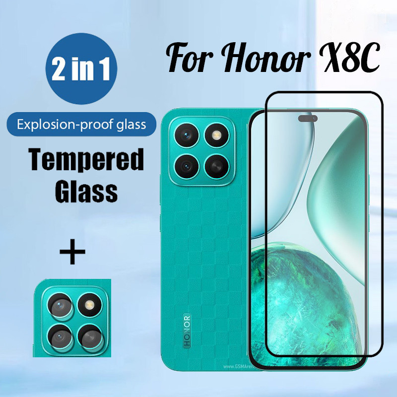 Honor X8c กระจกนิรภัยสําหรับ Honor X6c X7c X8c X9c X5b Plus X6b X7b X8b X9b 2 in 1 Full Coverage Scr