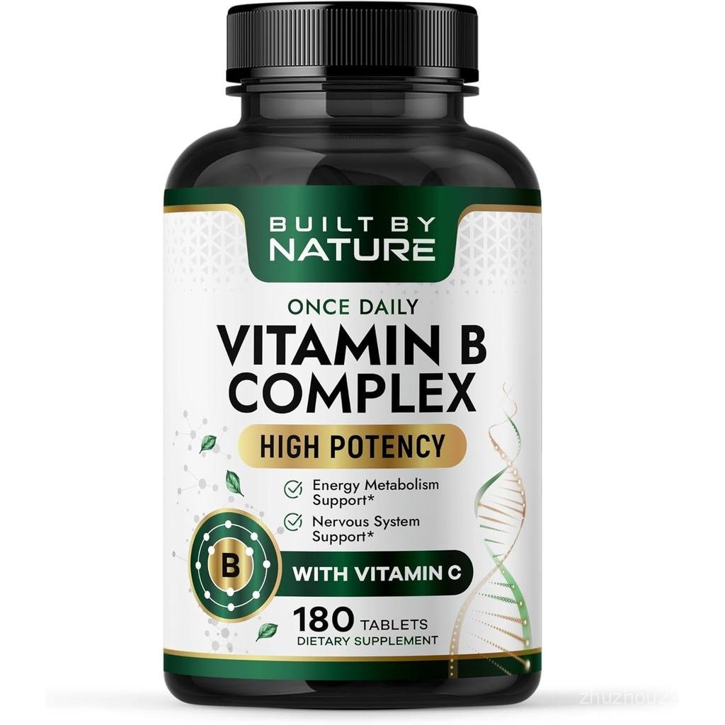 Built by Nature Vitamin B Complex – Super B Complex Vitamins for Women & Men – Energy, Stress & Immu