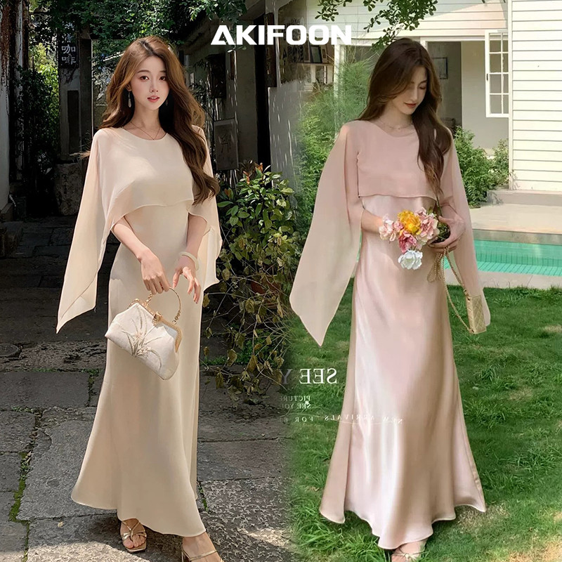 ✨พร้อมส่ง ชุดเดรสยาวสไตล์ฝรั่งเศส รุ่นใหม่ล่าสุดคอคลุมเข้ารูปช่วงเอว ช่วยซ่อนหุ่น พรางสัดส่วนได้ดี ส่งจากกรุงเทพฯ #99411