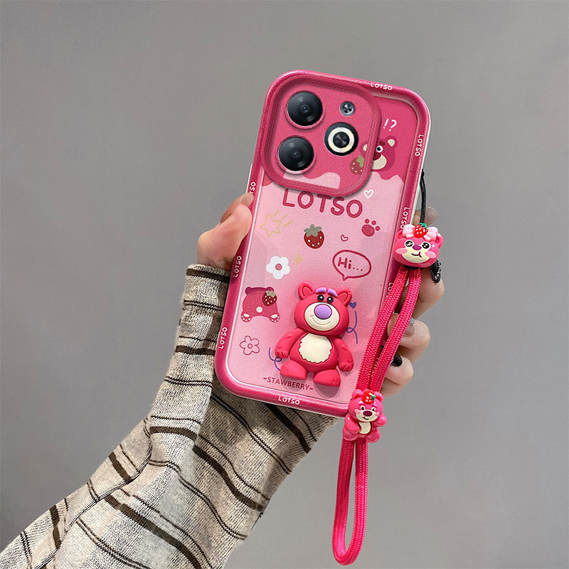 เคสสําหรับ INFINIX SPARK 20C/HOT 40I/ITEL P55(4G)/SMART8PRO Retro Game & Strawberry Bear เคสโทรศัพท์