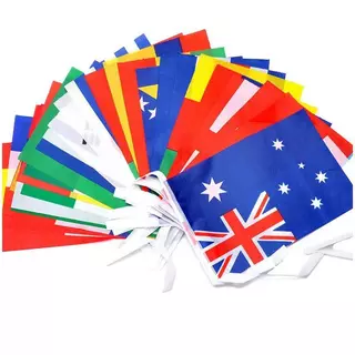 【พร้อมส่งจากไทย】2026 ฟุตบอลโลก 48 ธงสตริงแห่งชาติที่แข็งแกร่งธีมฟุตบอลตกแต่งบาร์ร้านค้าอุปกรณ์ตกแต่งจี้จี้