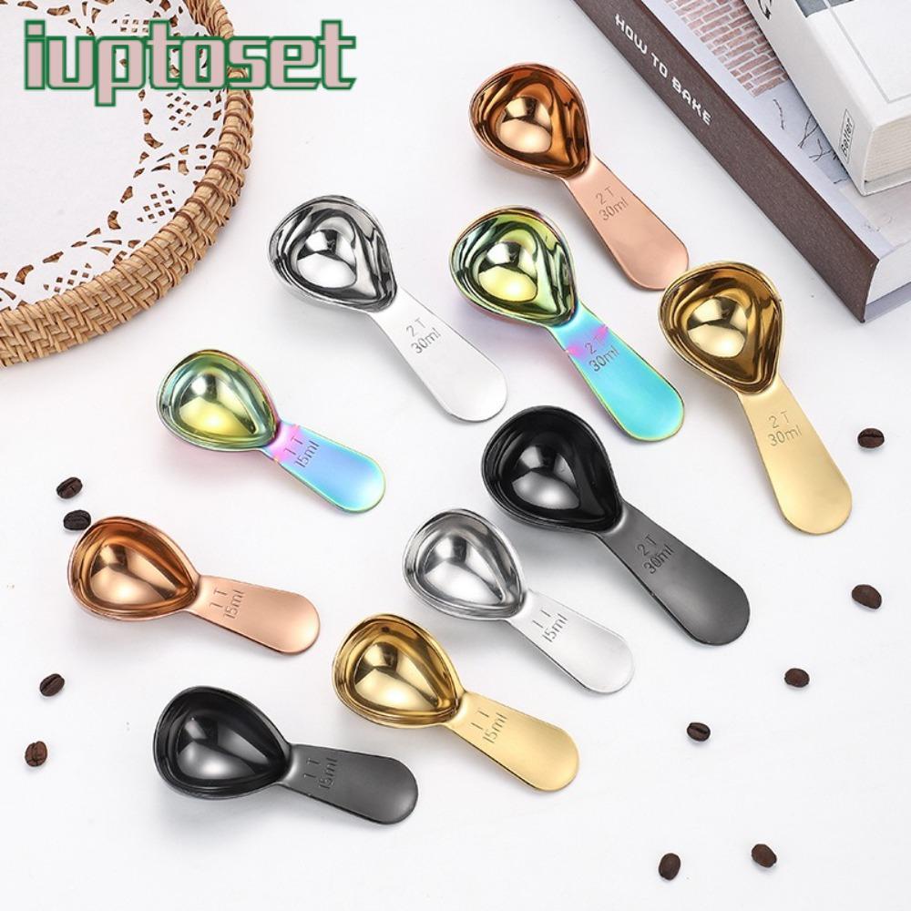 IUPTOSET ที่ตักกาแฟ, 15/30ml 1 Tbsp หรือ 2 Tbsp กาแฟ Bean ช้อนตวง, สแตนเลสทนทาน Ergonomic Tablespoon