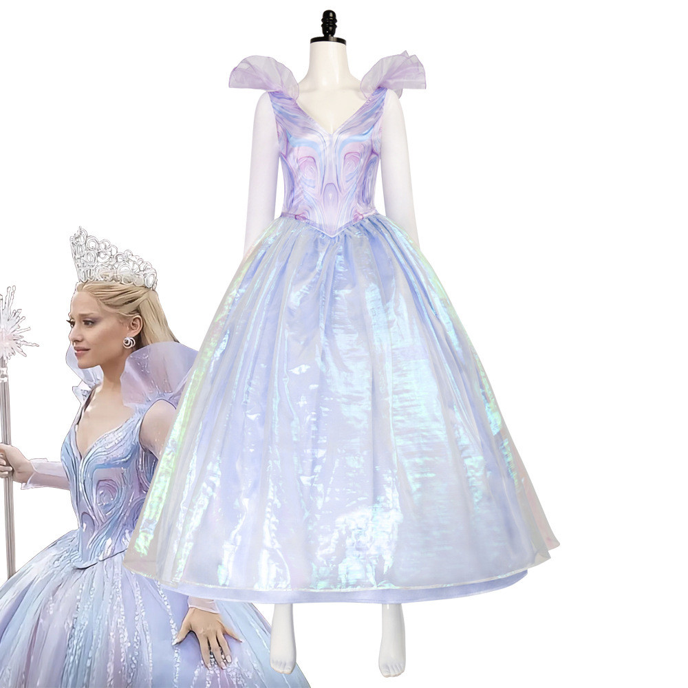 Wicked Glinda Cosplay Costume Halloween Cosplay Purple Dress