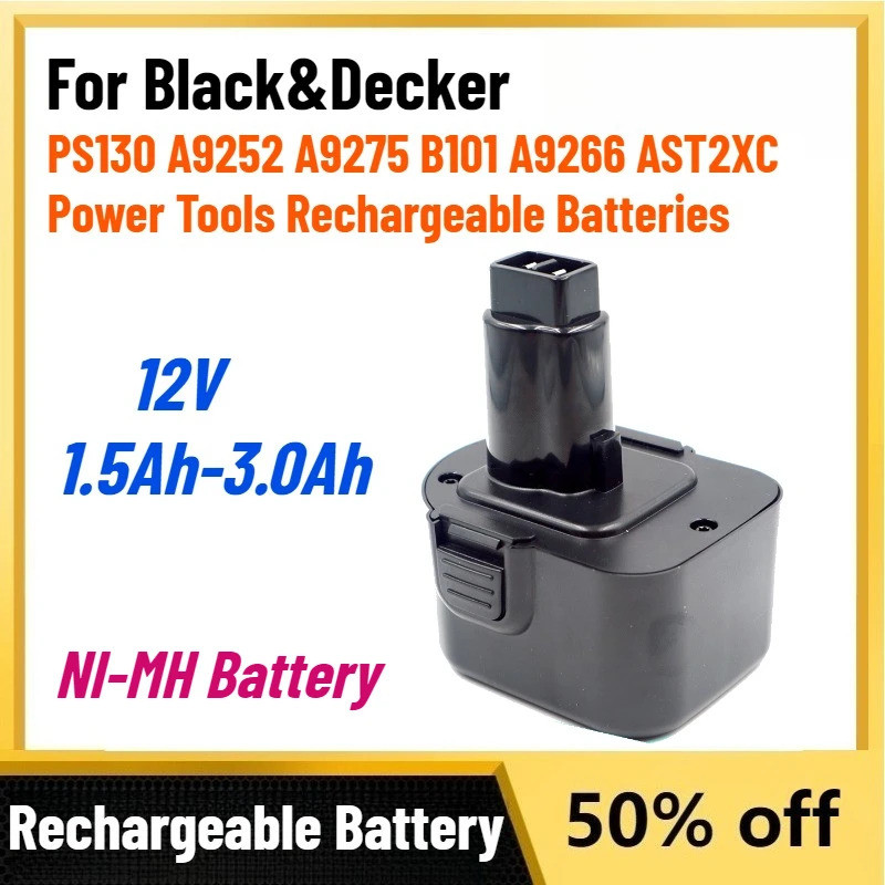 0 รอบ 12V 1.5Ah-3.0Ah แบตเตอรี่สําหรับ Black & Decker PS130 A9252 A9275 B101 A9266 AST2XC เครื่องมือ