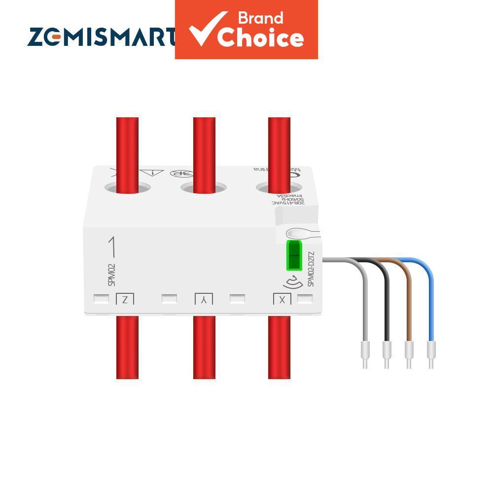 Zemismart Zigbee Smart Energy Meter 3Phase 4 สาย 63A การตรวจสอบพลังงานทํางานร่วมกับ Tuya พัดลมตัวเก็
