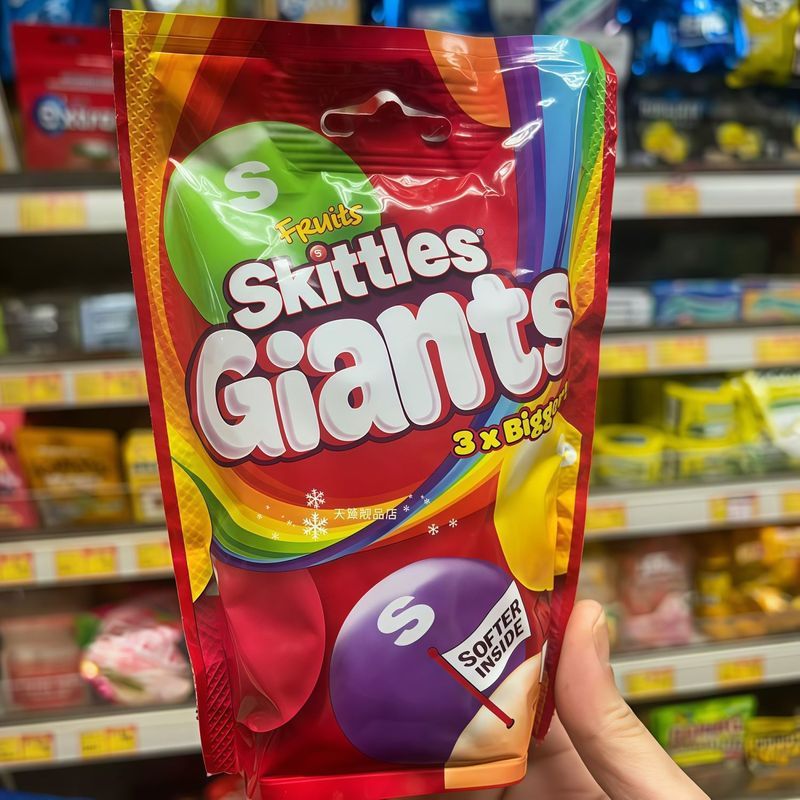 ฮ่องกง Daigou UK นําเข้า SKITTLES ขนาดใหญ่ Rainbow Candy รสผลไม้เด็ก Candy 132g ของว่าง 5.7v