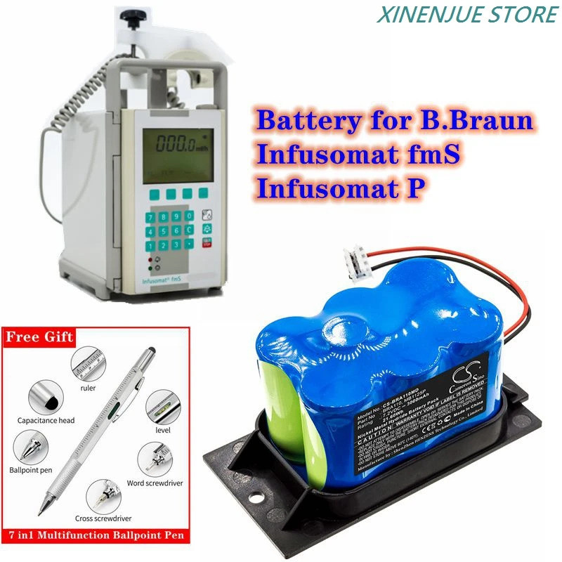 แบตเตอรี่ทางการแพทย์ 7.2V/3000mAh BRA110, 120089, MB1125P, 110089-S สําหรับ B.Braun Infusomat fmS, I