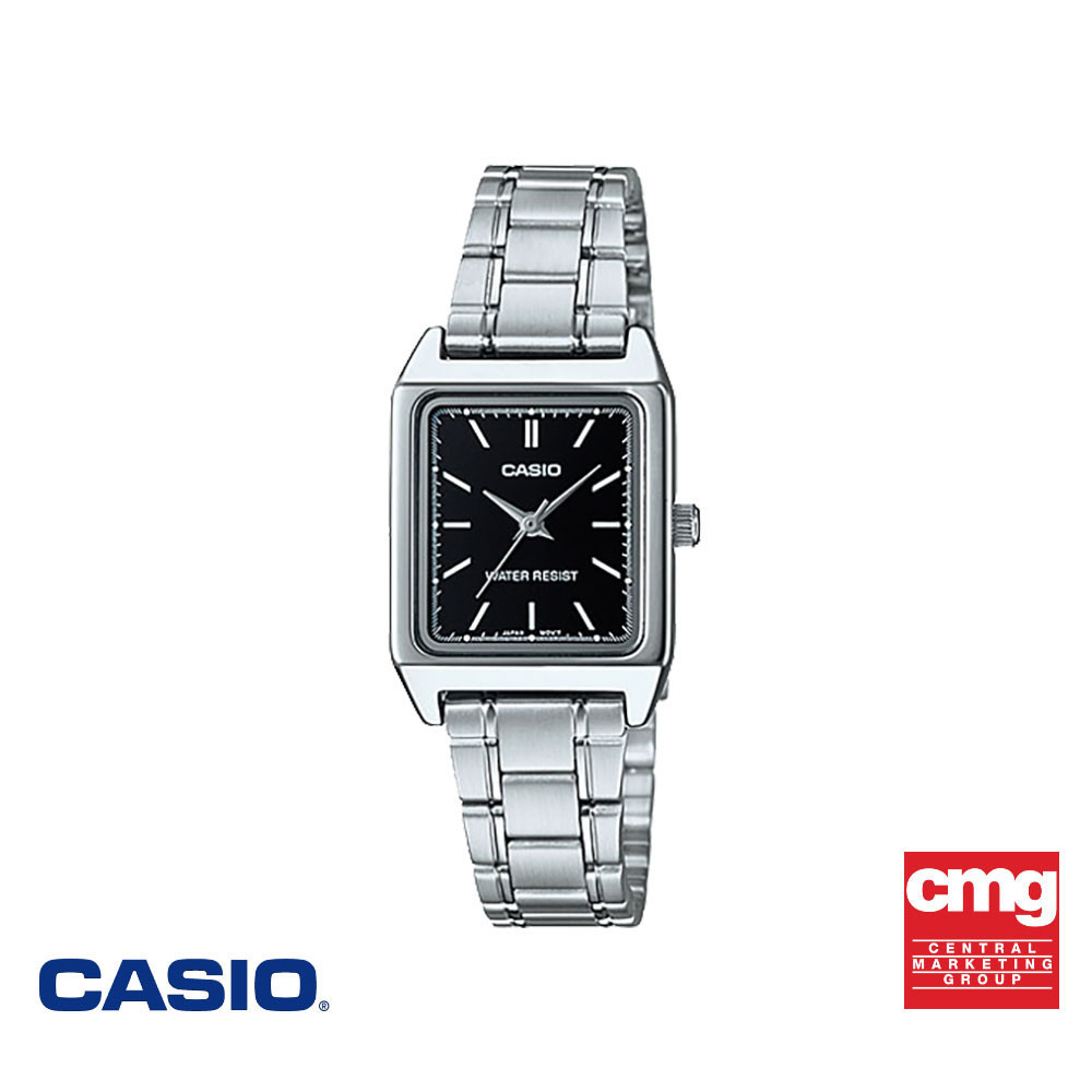 CASIO นาฬิกาข้อมือ CASIO รุ่น LTP-V007D-1EUDF วัสดุสเตนเลสสตีล สีดำ