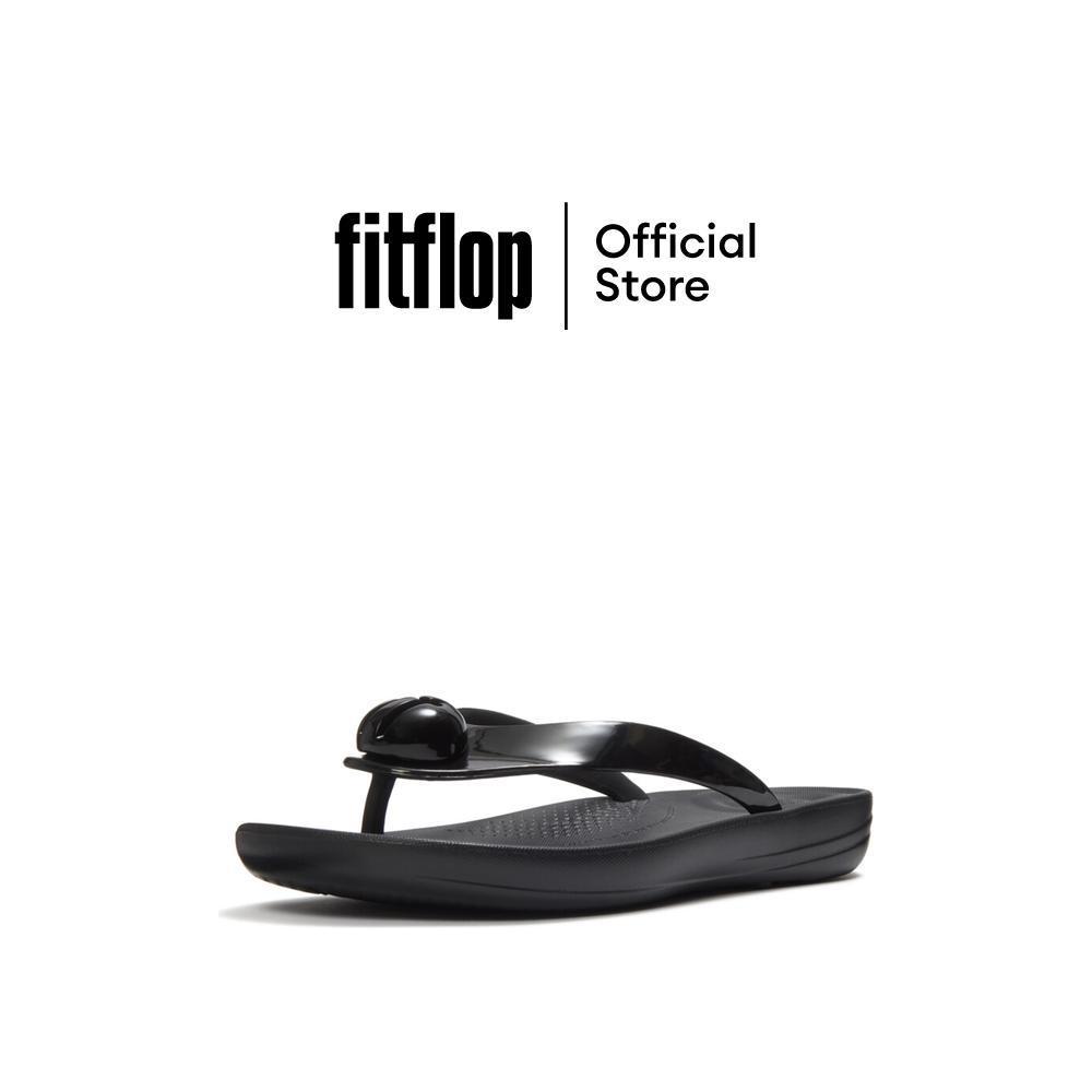 FITFLOP IQUSHION GLOSSY-BUTTON FF รองเท้าแตะผู้หญิง รุ่น A6O-001 สี BLACK