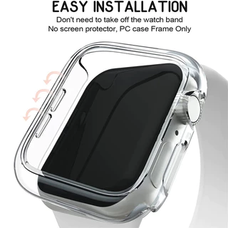 เคสขอบ PVC ครึ่งหุ้มสำหรับ Apple Watch 46mm 49mm 45mm 44mm 42mm 41mm 40mm Series 4-11 SE Ultra – เคสขอบบางเฉียบ ป้องกันรอยขีดข่วน