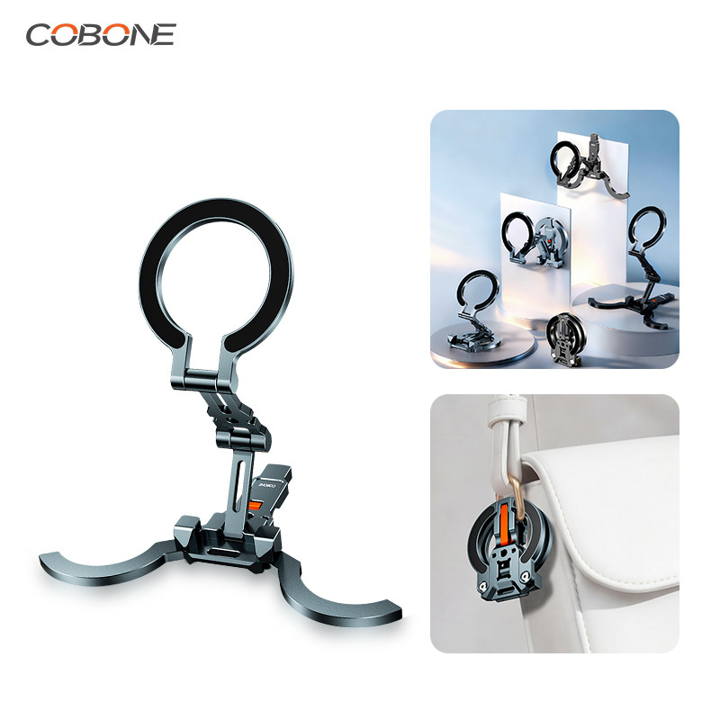 COBONE ที่วางโทรศัพท์ Magsafe สองด้านขาตั้งกล้อง 360° ขายึด 1/4 "พับได้แบบพกพาแบบปรับได้สําหรับ iPhone 17-13 โต๊ะยิม Vlog Live