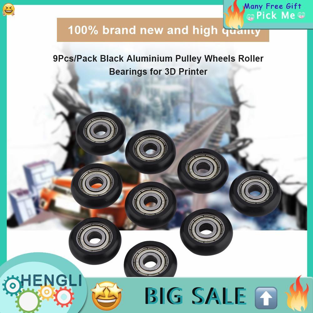 Hengli Hengli 9 ชิ้น 3D เครื่องพิมพ์พลาสติกรอกแบริ่งเชิงเส้นอลูมิเนียมล้อแบริ่งลูกกลิ้งสำหรับ