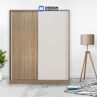 SB Design Square ตู้เสื้อผ้าบานเลื่อน ขนาด 160 ซม. รุ่น Havin สีไม้อ่อน (160x60x200 ซม.) แบรนด์ KONCEPT FURNITURE