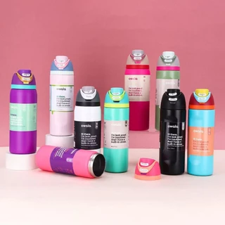 ของแท้! Owala FreeSip 24/32oz ฉนวนกันความร้อน 3 ชั้น สแตนเลส 304 ใช้ได้นาน กันรั่ว