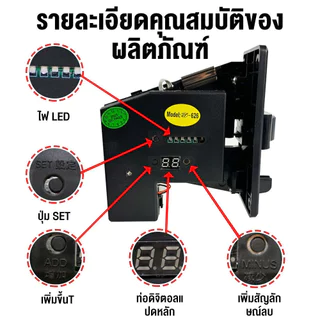 เครื่องรับเหรียญ รุ่น 626 รับ เครื่องรับเหรียญ Multi Coin Selector 1/2/5/10 บาท