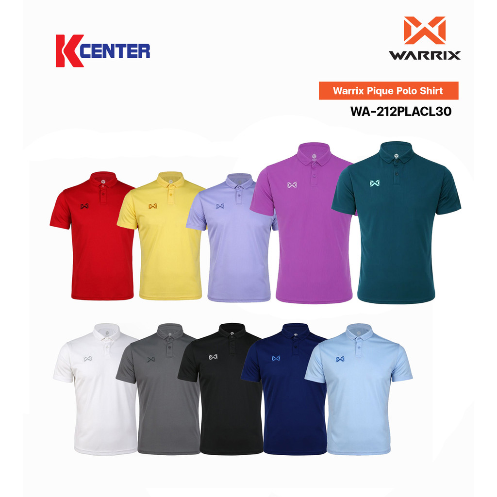 Warrix เสื้อโปโลแขนสั้น รุ่น PIQUE WA-212PLACL30 *ไม่มีกระเป๋า*