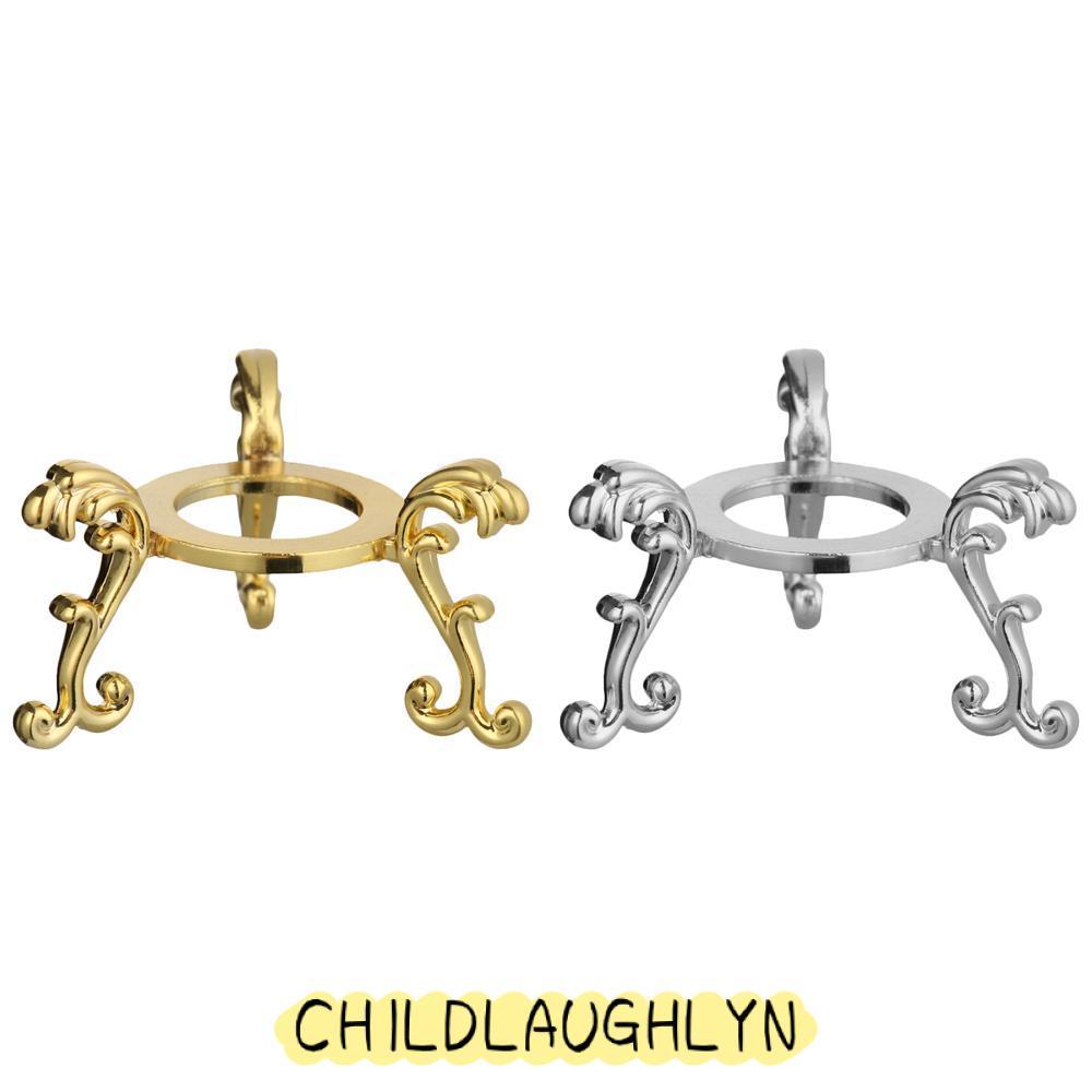 CHILDLAUGHLYN Sphere Stone Support Gift Home Decor การถ่ายภาพ Props ที่วางโลหะ