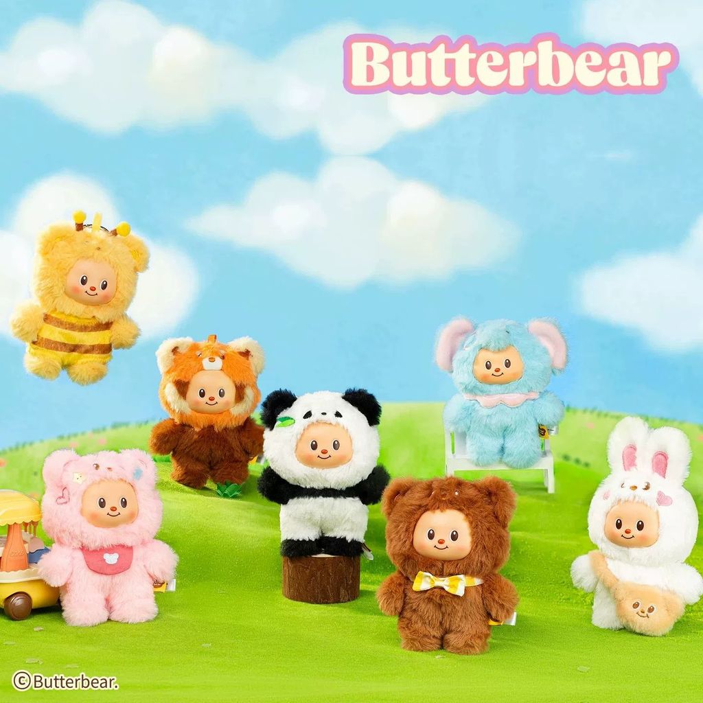 Butter Bear Plush Hug Series Mystery Box อินเทรนด์เล่นตุ๊กตาไวนิลน่ารักกระเป๋าจี้ของขวัญสาว