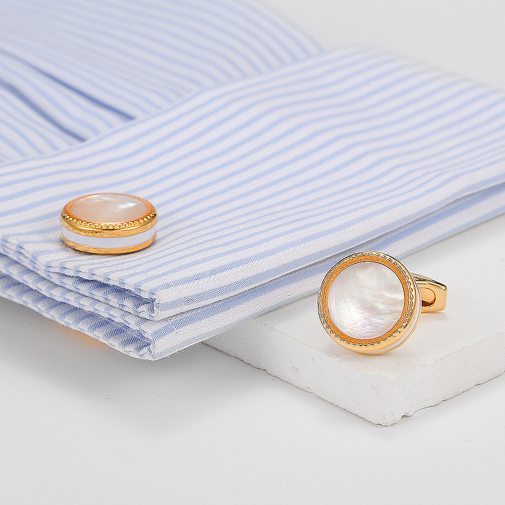 French Shirt cufflink Dress cufflink Shell Cuff อุปกรณ์ธุรกิจของผู้ชาย cufflink 63920260421