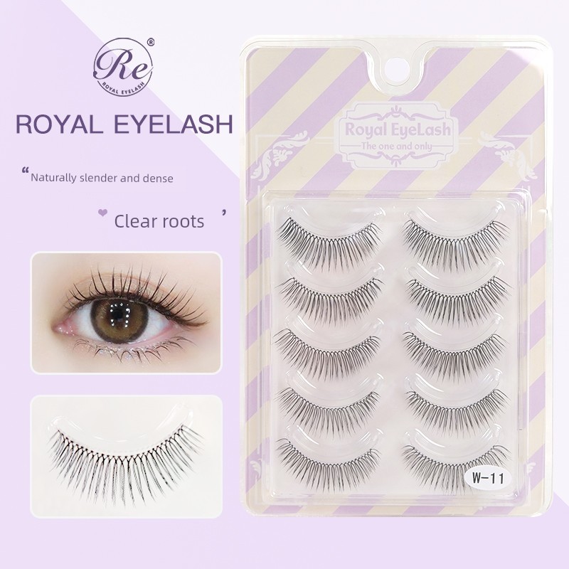 ต่อขนตา ขนตาล่าง ขนตาปลอม R ROYAL EYELASH ธรรมชาติหนา Cross Segmented Sharpening Girl Group Sharpeni