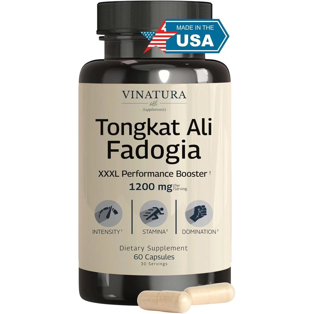 Tonkat Ali Faya Agrestis 1200mg - เพิ่มประสิทธิภาพด้วยสารกระตุ้นออกไซด์ไนตริก สำหรับผู้ชาย 60 แคปซูล