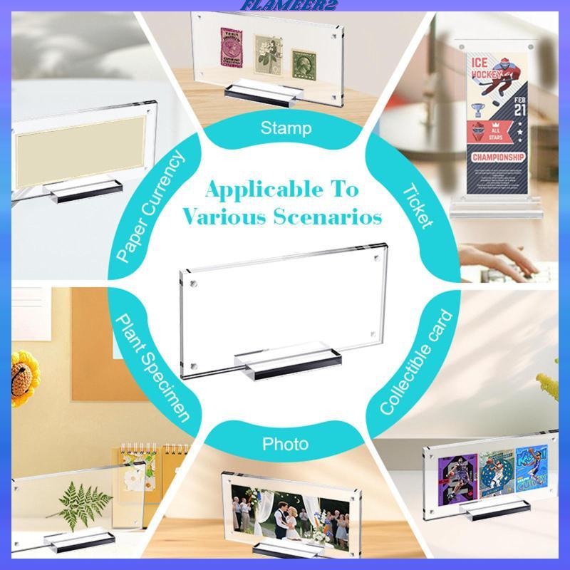 [Flameer2] อะคริลิคใส Dollar Bill Display Frame ปิดแม่เหล็กติดตั้งง่ายสําหรับนักสะสมตั๋วแสตมป์ Memor