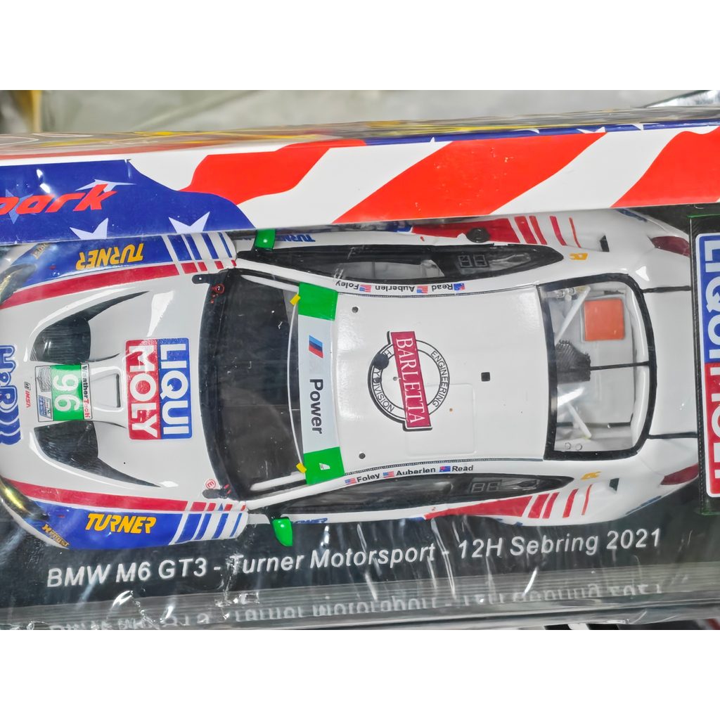 Spark 1 43 Racing รุ่น BMW M6 GT3-Turner Motorsport-12H Sebring 2021 ในการจัดส่ง