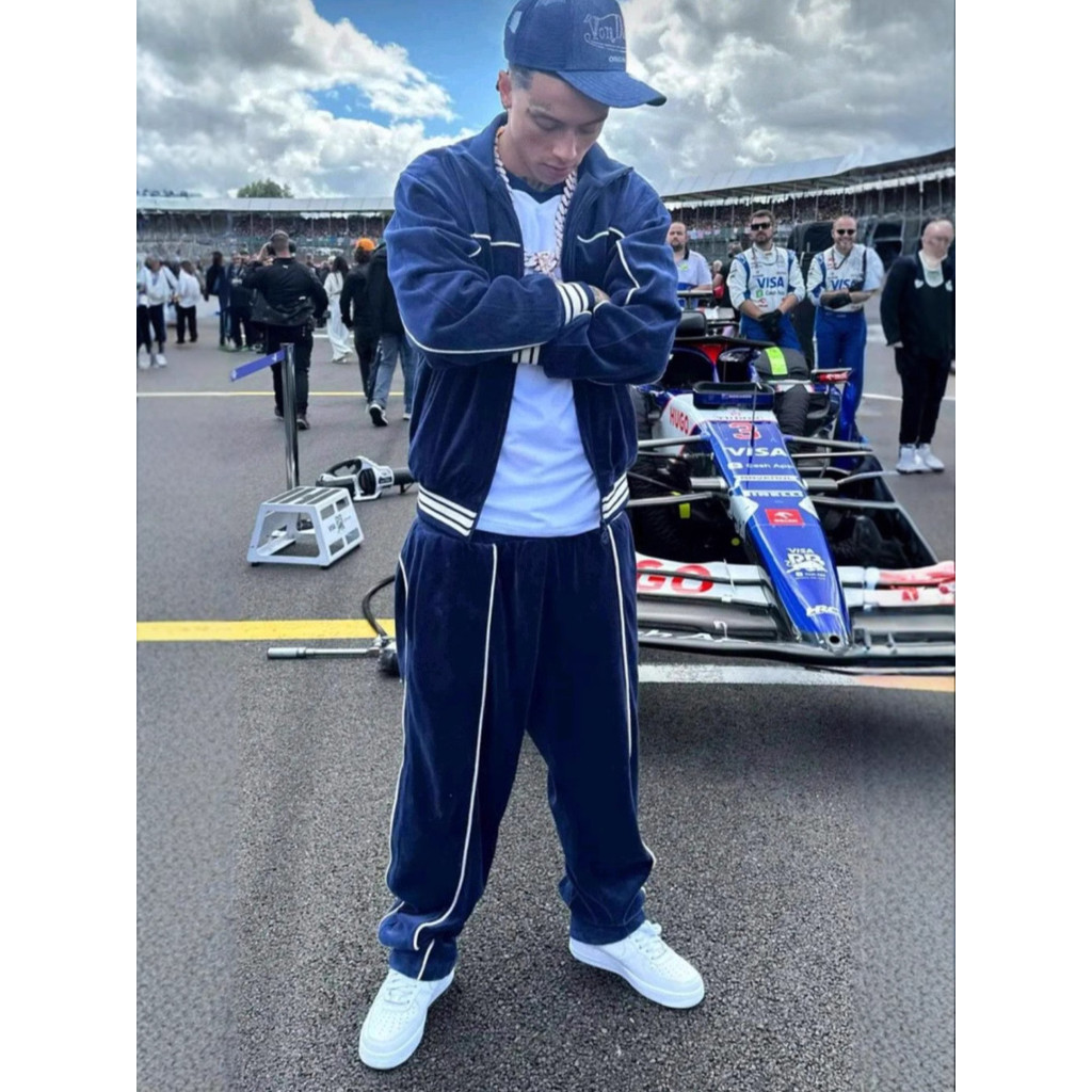 WB4J Corteiz British-style hip-hop street velvet stand-up collar jacket men's casual suit centralcee
