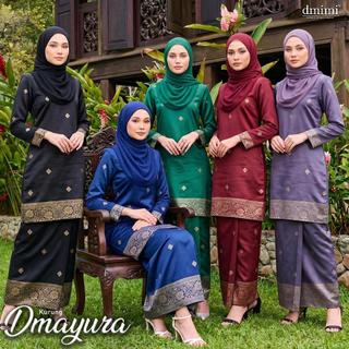 DMIMI Baju Kurung Pahang DMAYURA | Printed Pahang Labuh | Premium Royal Gold Weave | Small Size to Plus Size