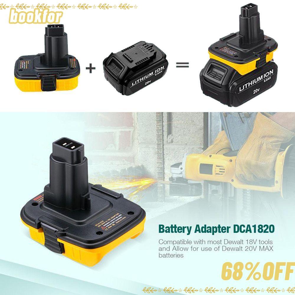 BOOKFOR อะแดปเตอร์แบตเตอรี่สีดําแบบพกพาทนทาน DCA1820 สําหรับ Dewalt 18V/20V แปลง Li-ion NiMH NiCD