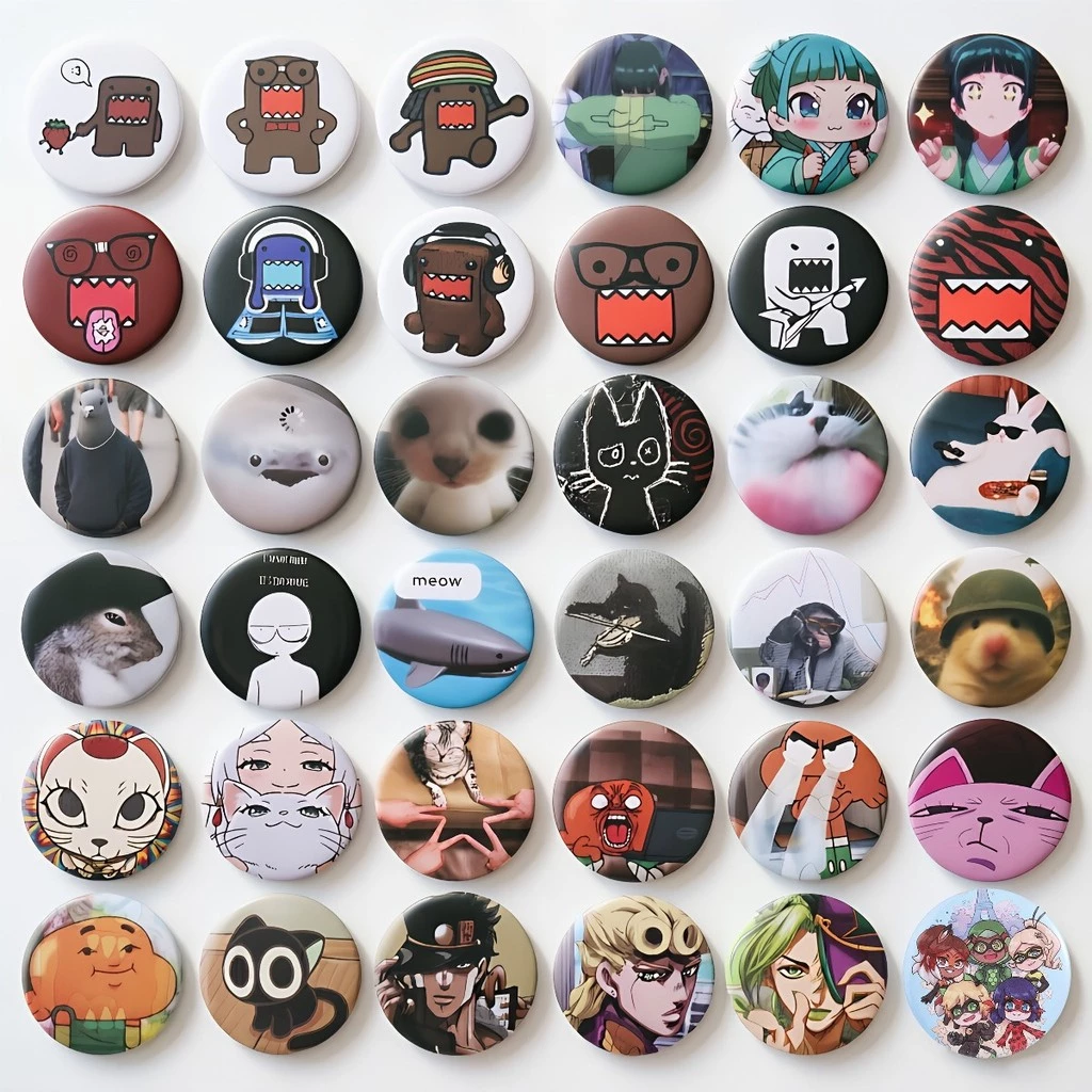 뱃จ์ Meme ลายการ์ตูนและสัตว์น่ารัก 76 แบบ แผ่นโลหะคลีขาร์ด .ACCESSORY