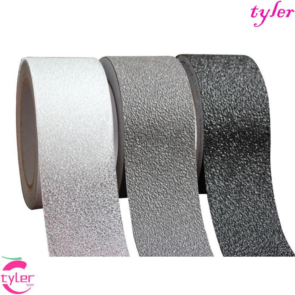 TYLER สติ๊กเกอร์กันลื่น กันน้ํา กว้าง 2.5/5/10 ซม. ยาง PEVA 1 ม้วน เพิ่มแรงเสียดทานสําหรับเด็ก ลายคําเตือนความปลอดภัย