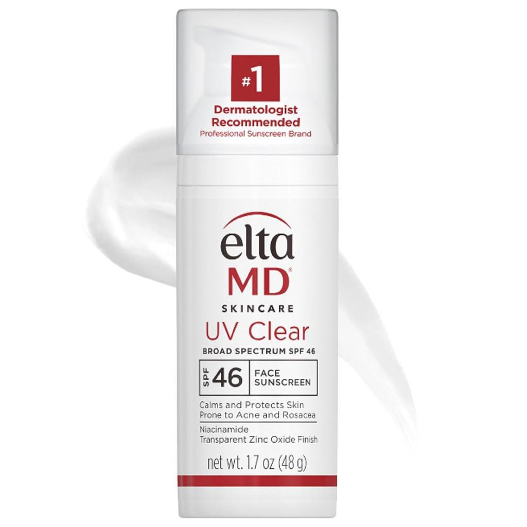 EltaMD UV Clear Face Sunscreen SPF 46, Oil-Free Cream Zinc Oxide แนะนําโดยแพทย์ผิวหนัง