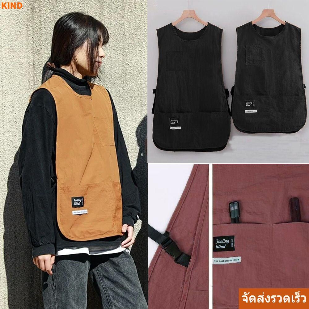 KIND ผ้ากันเปื้อนกันคราบ,เสื้อกั๊กไนลอนระบายอากาศสไตล์ผ้ากันเปื้อนแขน,เรียบง่ายป้องกันสกปรกกันน้ําอเนกประสงค์ผ้ากันเปื้อนครัวอุปกรณ์เสื้อผ้าIn-stock